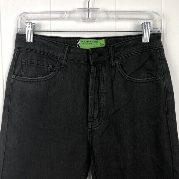 Sandrine Rose + Free People Straight Leg Black Jeans Button Fly Size 24 - Picture 3 of 11